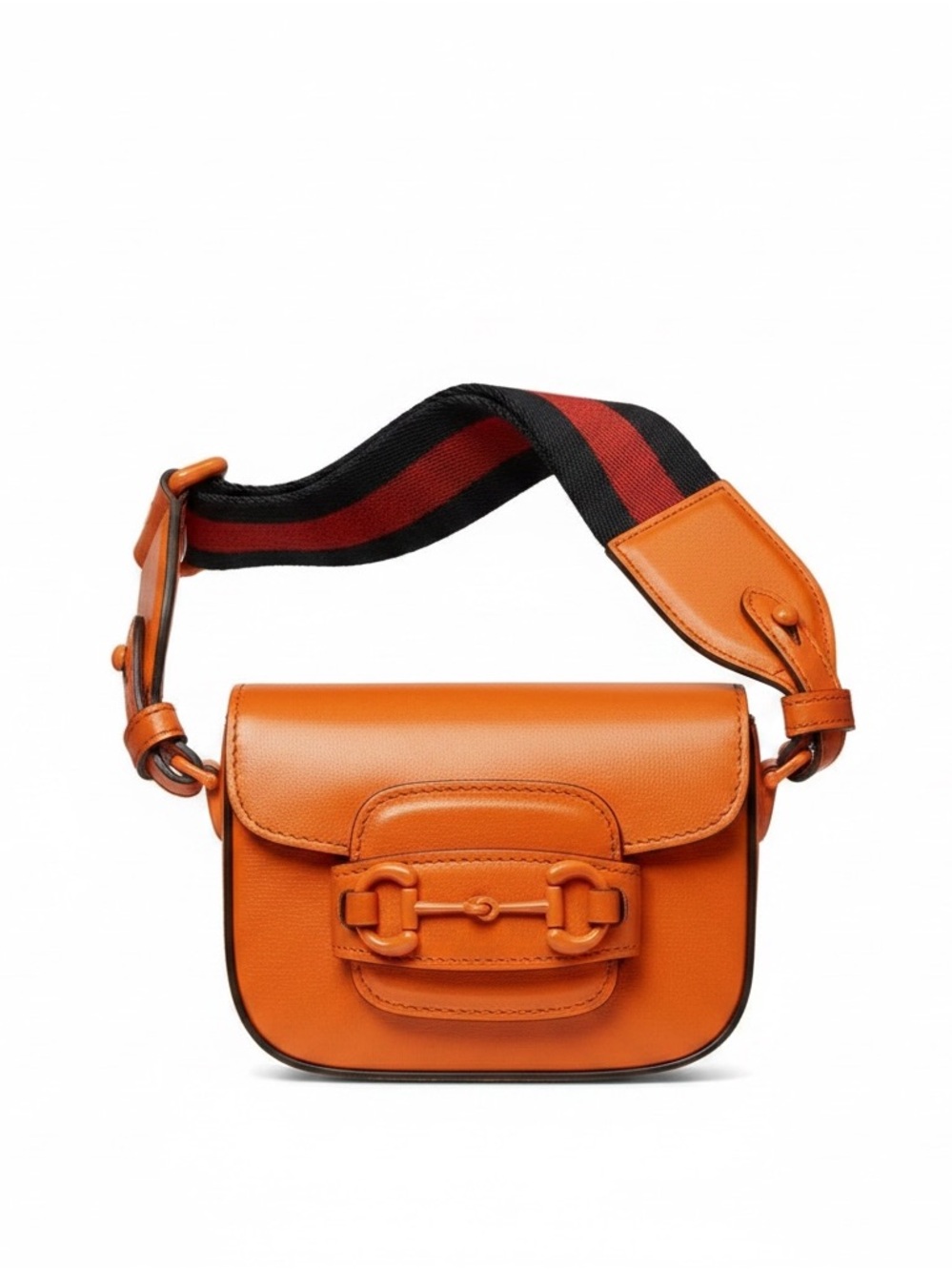 Gucci Orange Horsebit 1955 Mini Leather Bag NWOT